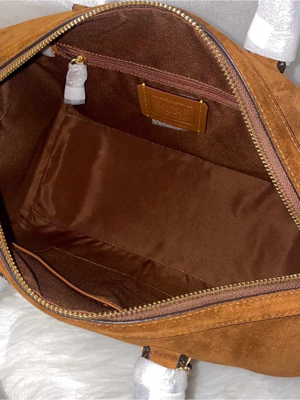 Coach Suede Satchel purse Large Rowan New